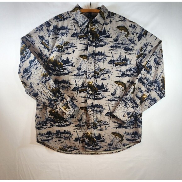 Woolrich Flannel Mens Shirt Sz Large Outdoorsman Nature Hunting Fishing Camping - Picture 1 of 16